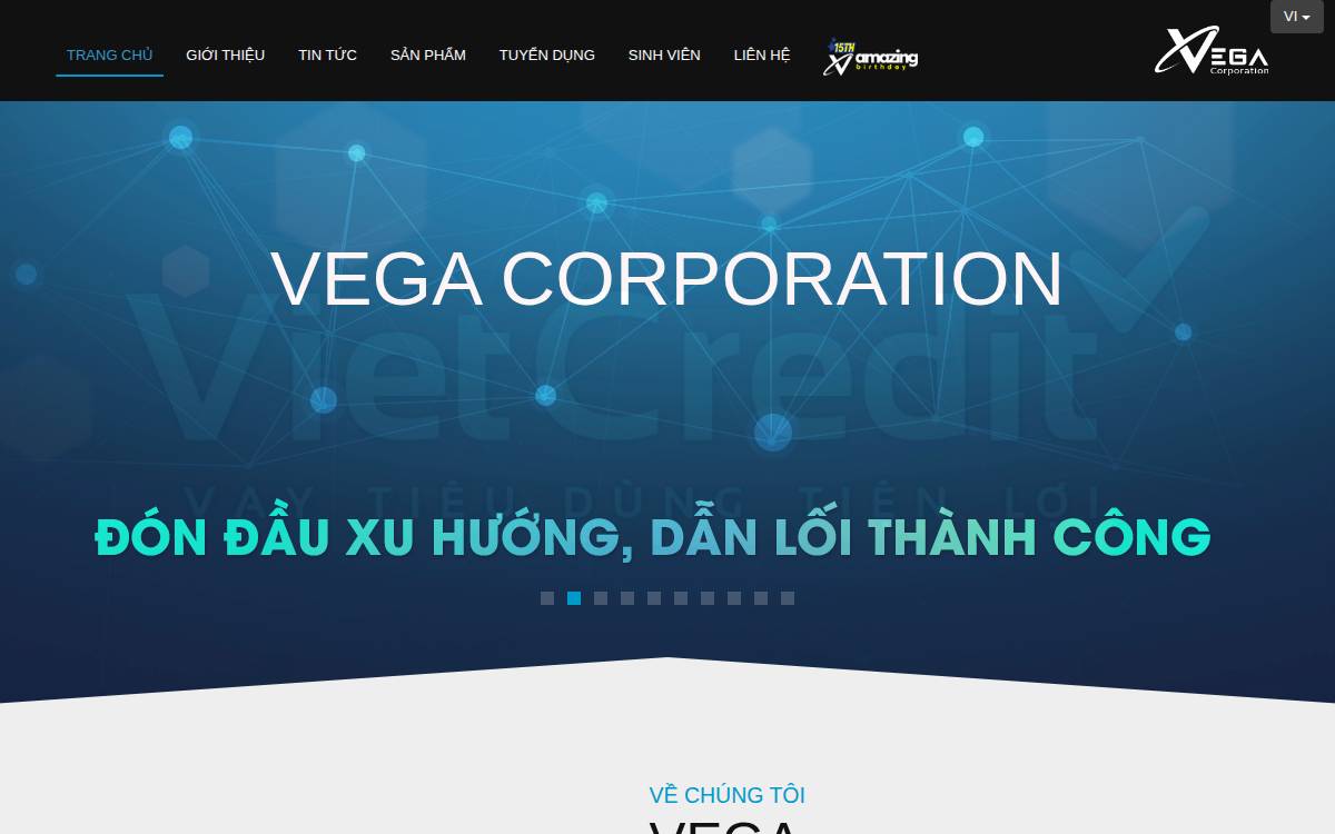 Vega Corporation website preview