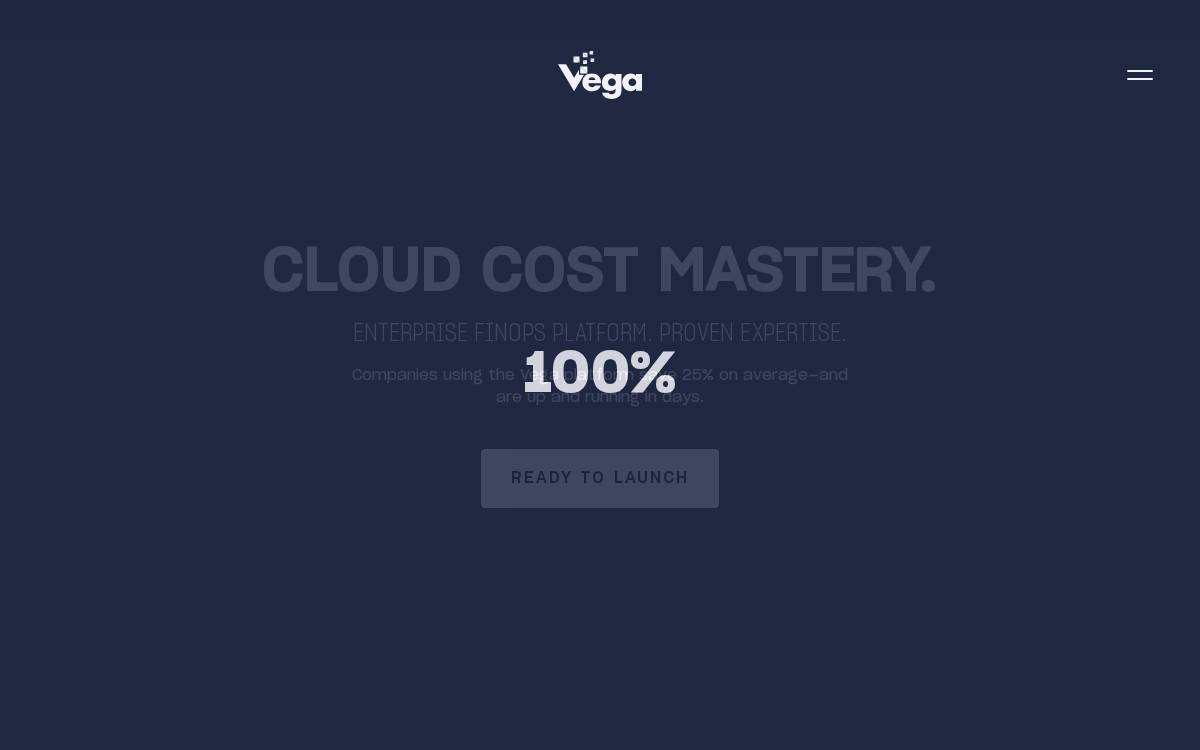 Vega Cloud website preview