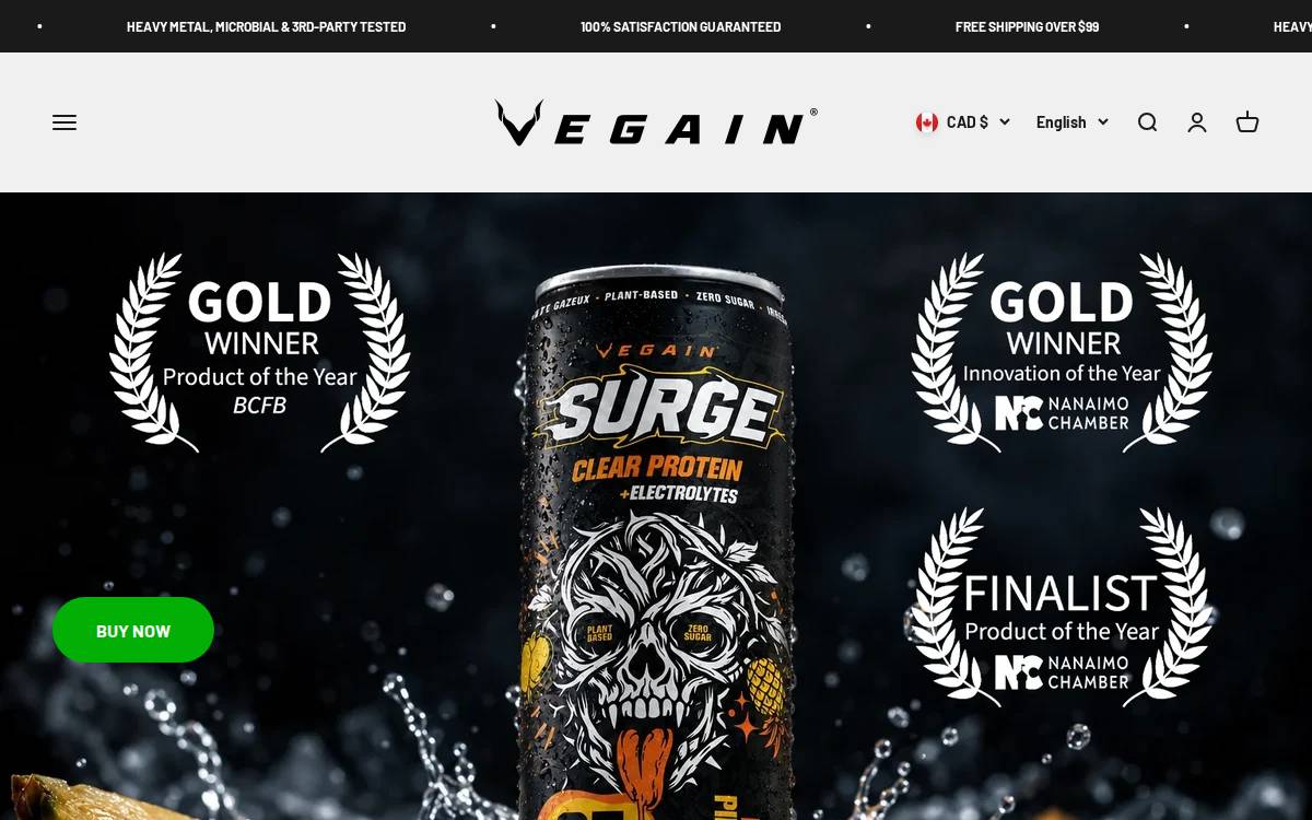 VEGAIN website preview