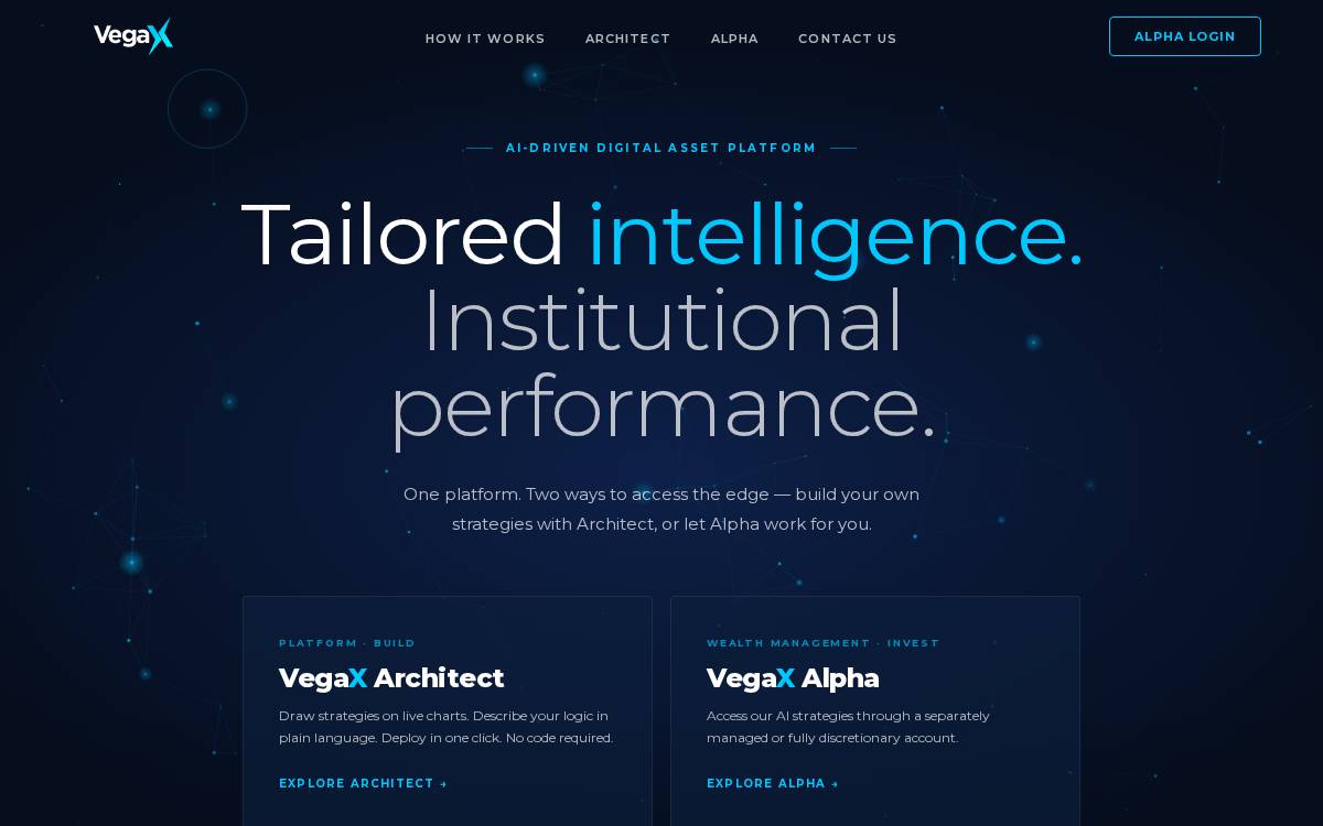 VegaX website preview