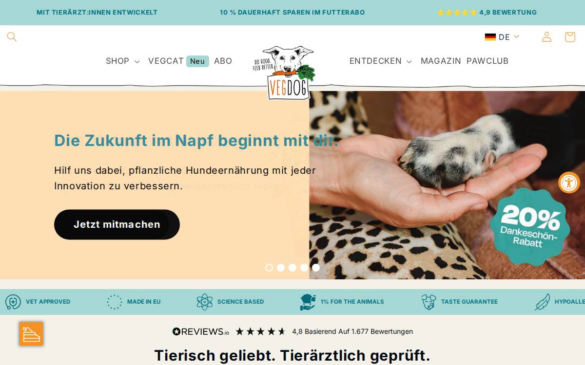 VEGDOG website preview
