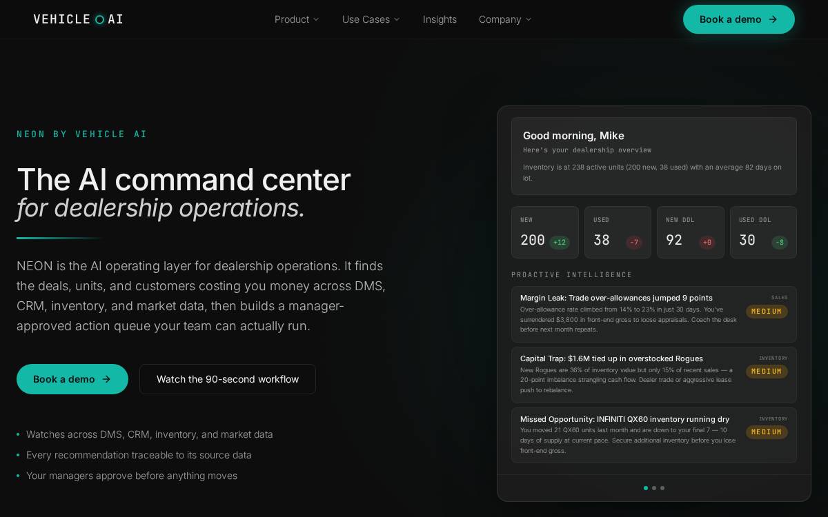 Vehicle AI website preview