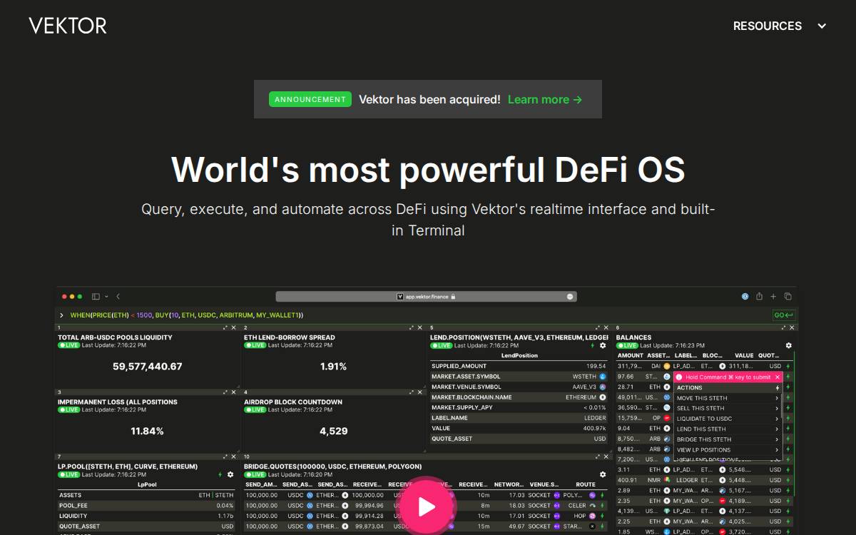Vektor website preview