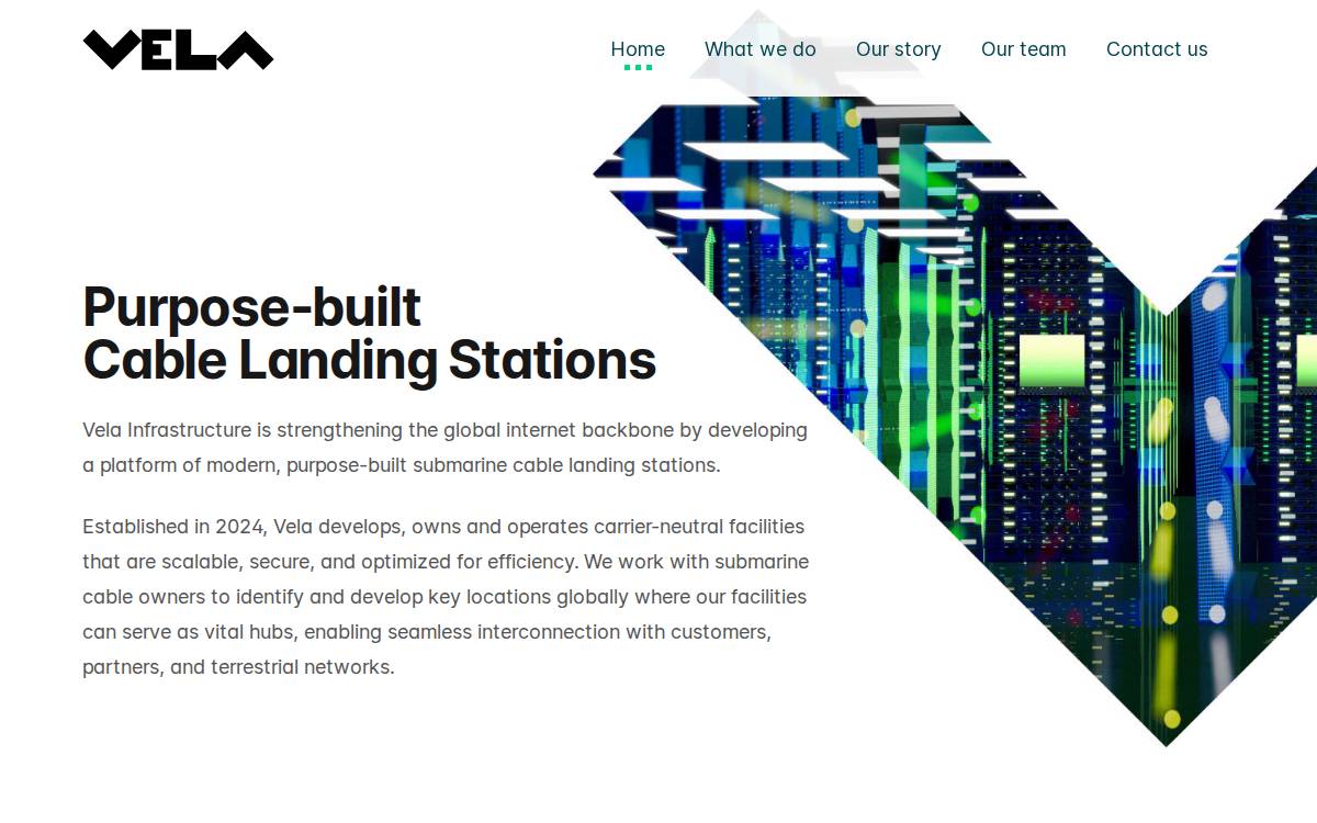 Vela Infrastructure website preview