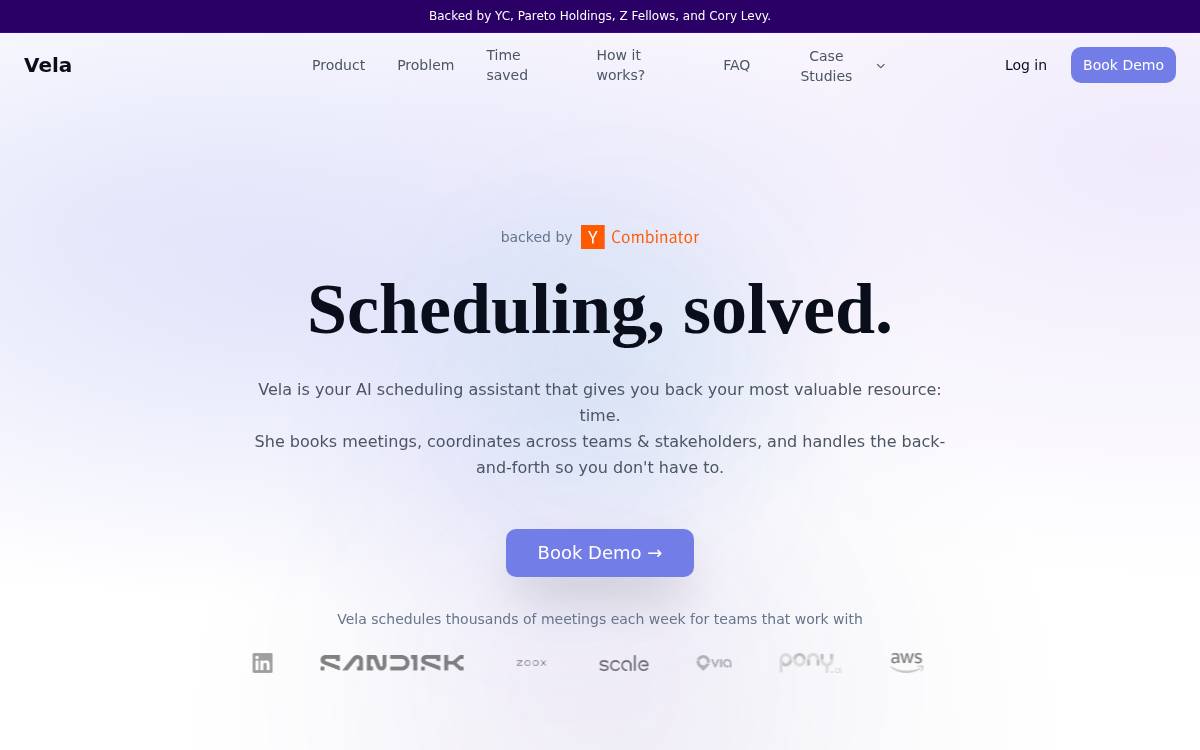 Vela website preview