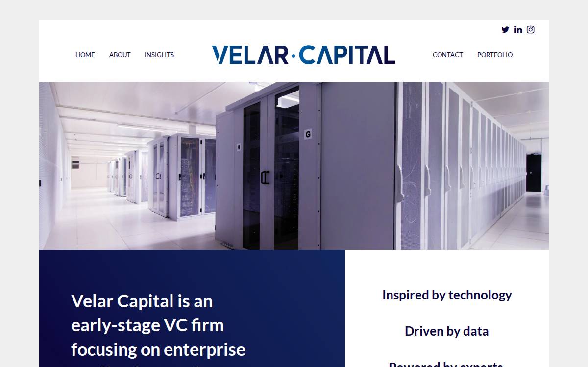 Velar Capital website preview