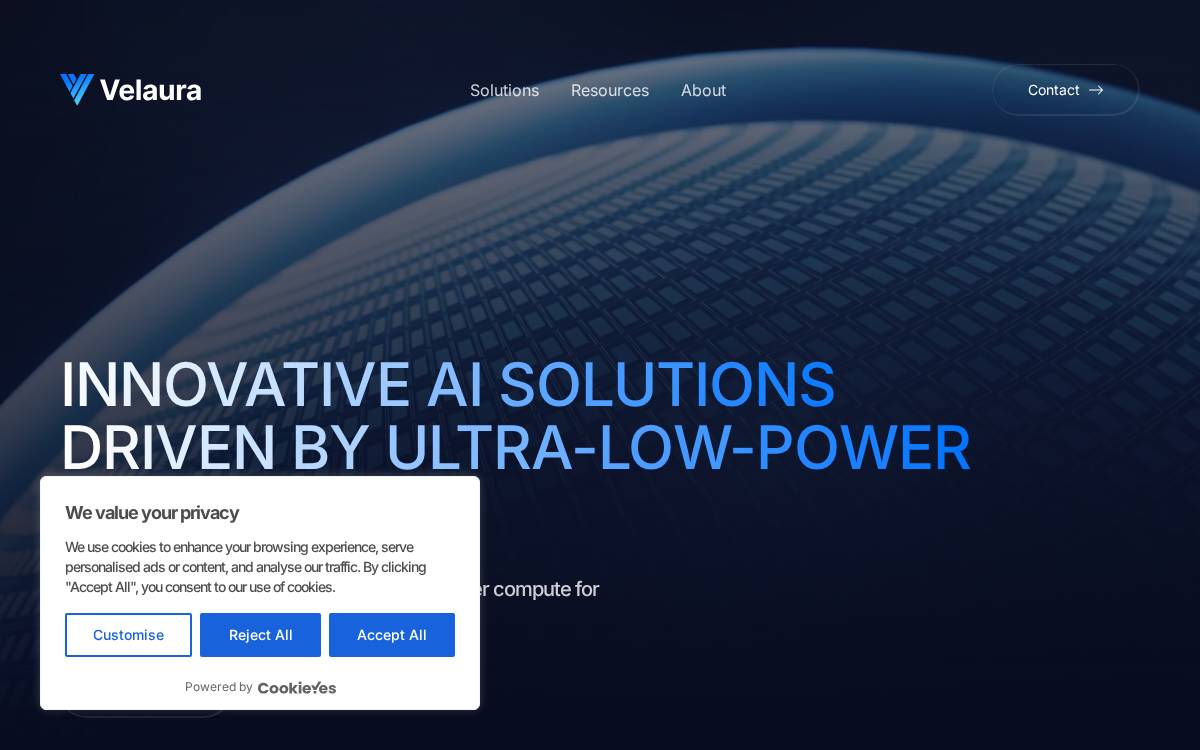 Velaura AI website preview