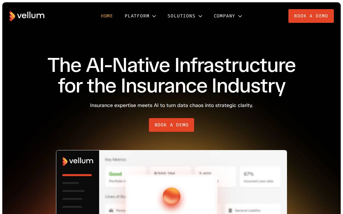 Vellum Insurance website preview