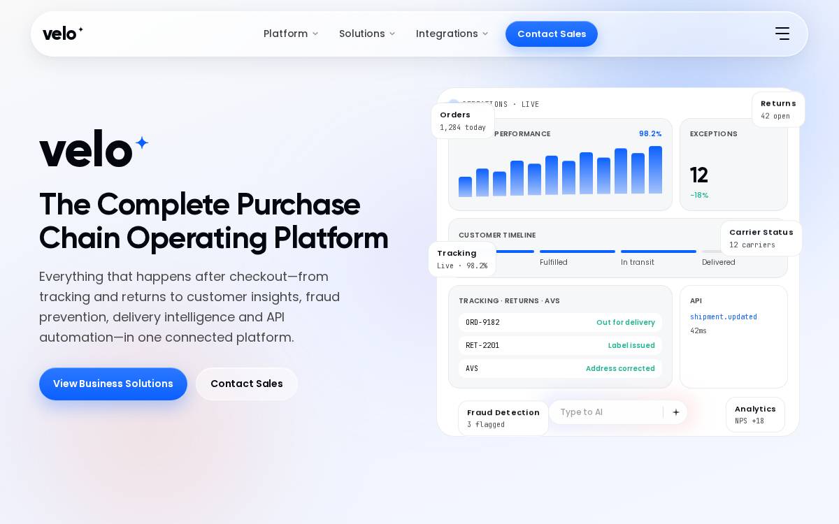 Veloapp website preview