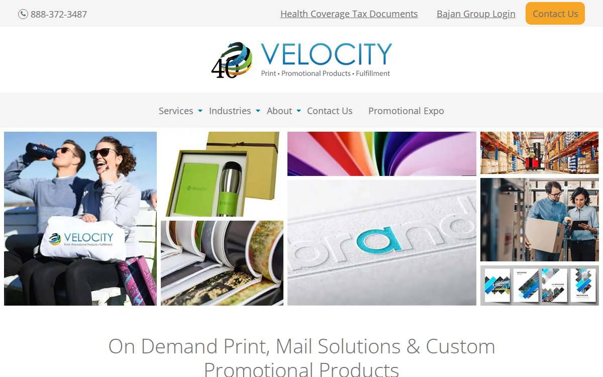 Velocity Print website preview