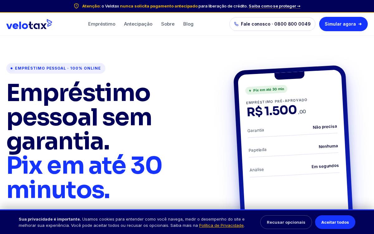 Velotax website preview