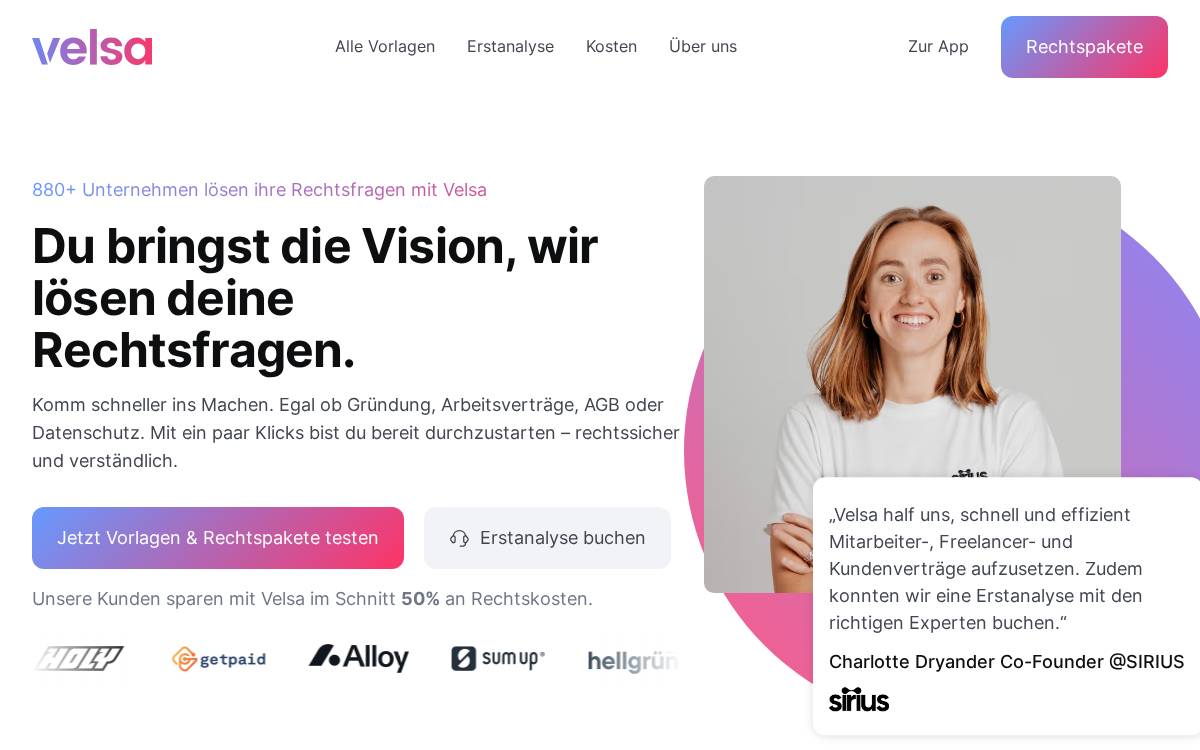 Velsa website preview