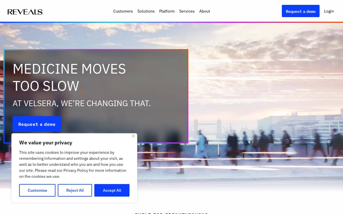 Velsera website preview
