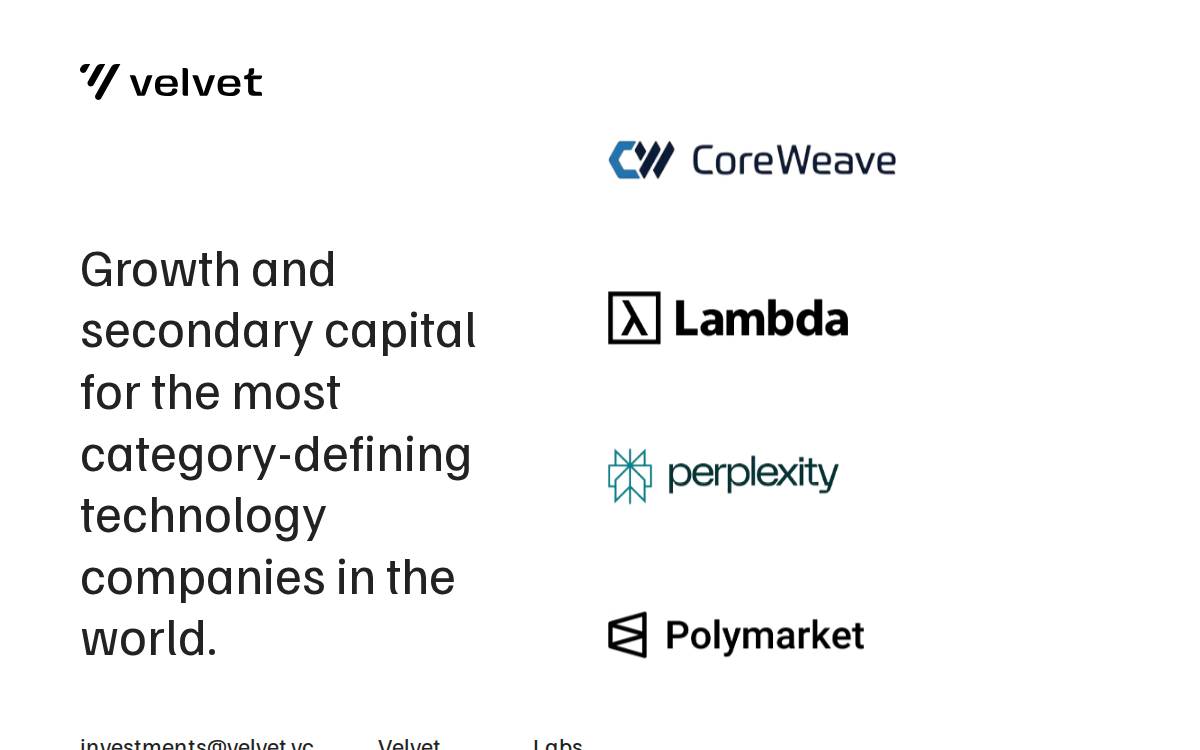 Velvetfs website preview