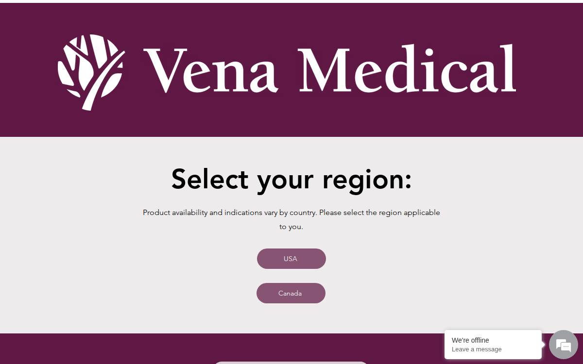 Vena Medical website preview