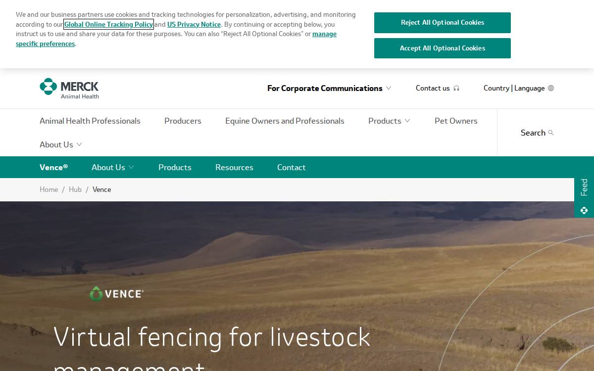 Vence, Corp. website preview