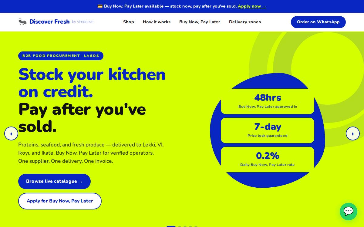 Vendease website preview