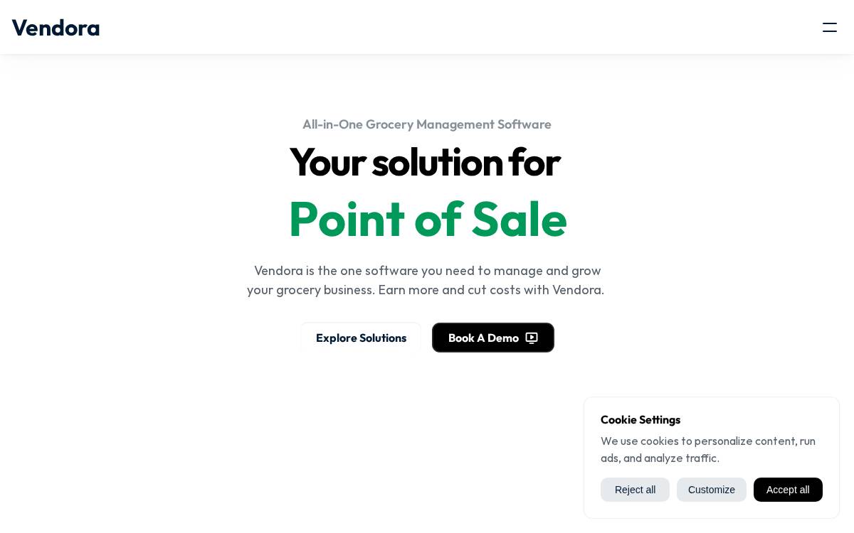 Vendora website preview