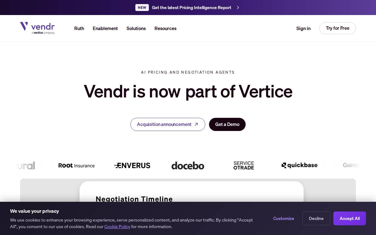 Vendr website preview
