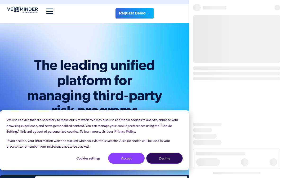 Venminder website preview