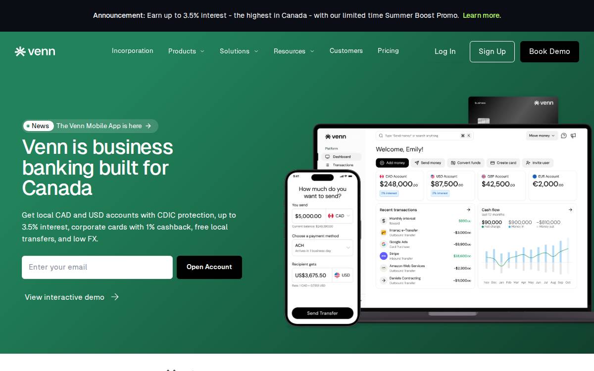 Venn website preview