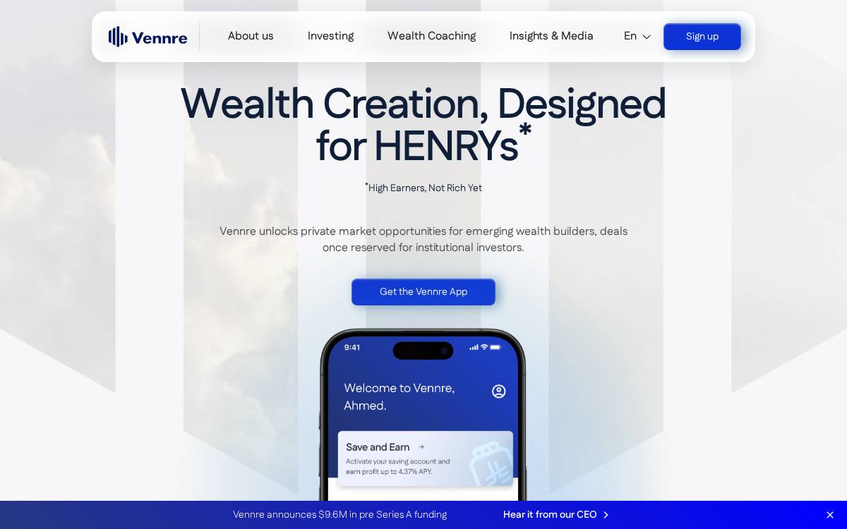 Vennre website preview