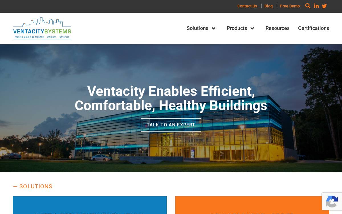 Ventacity Systems website preview