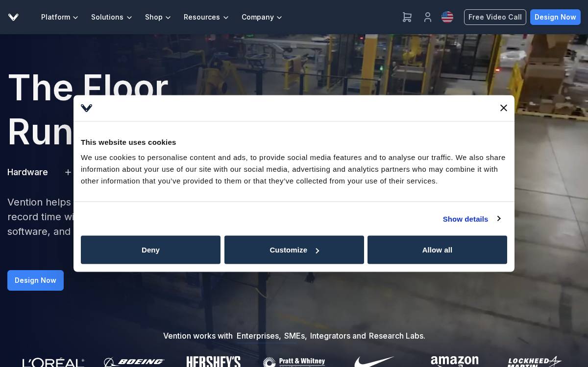 Vention website preview