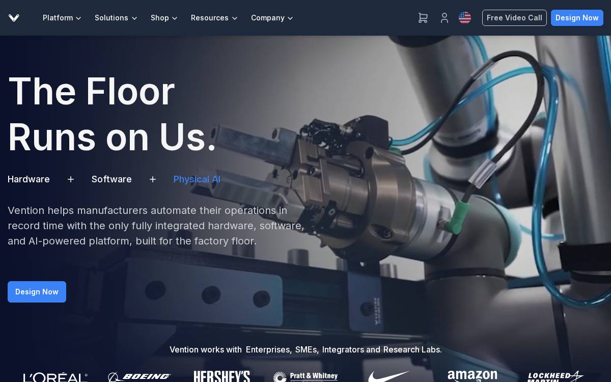 Vention website preview