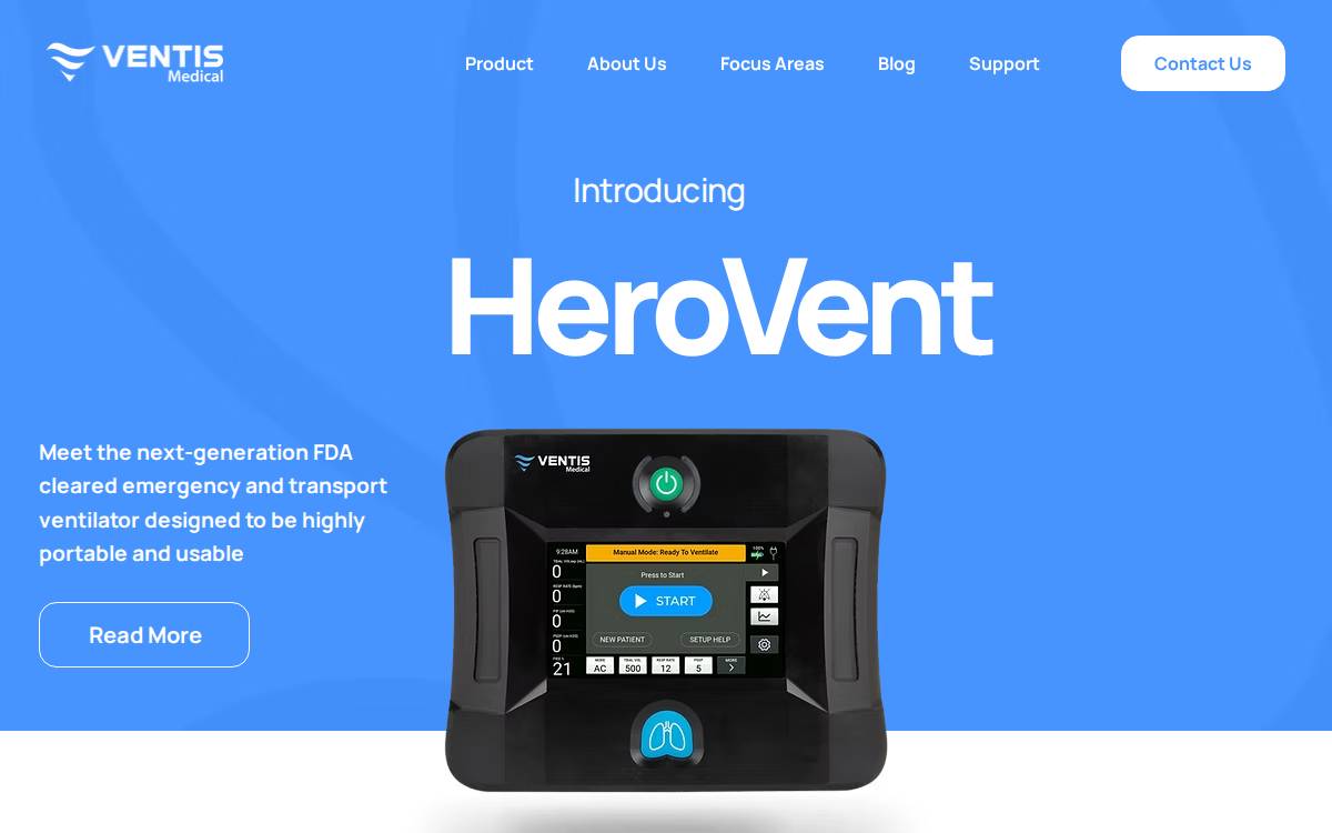 Ventis Medical website preview