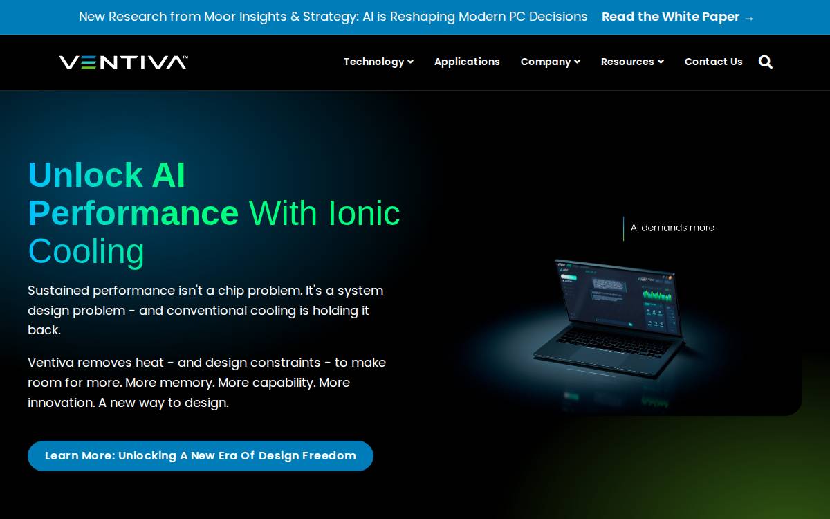 Ventiva website preview