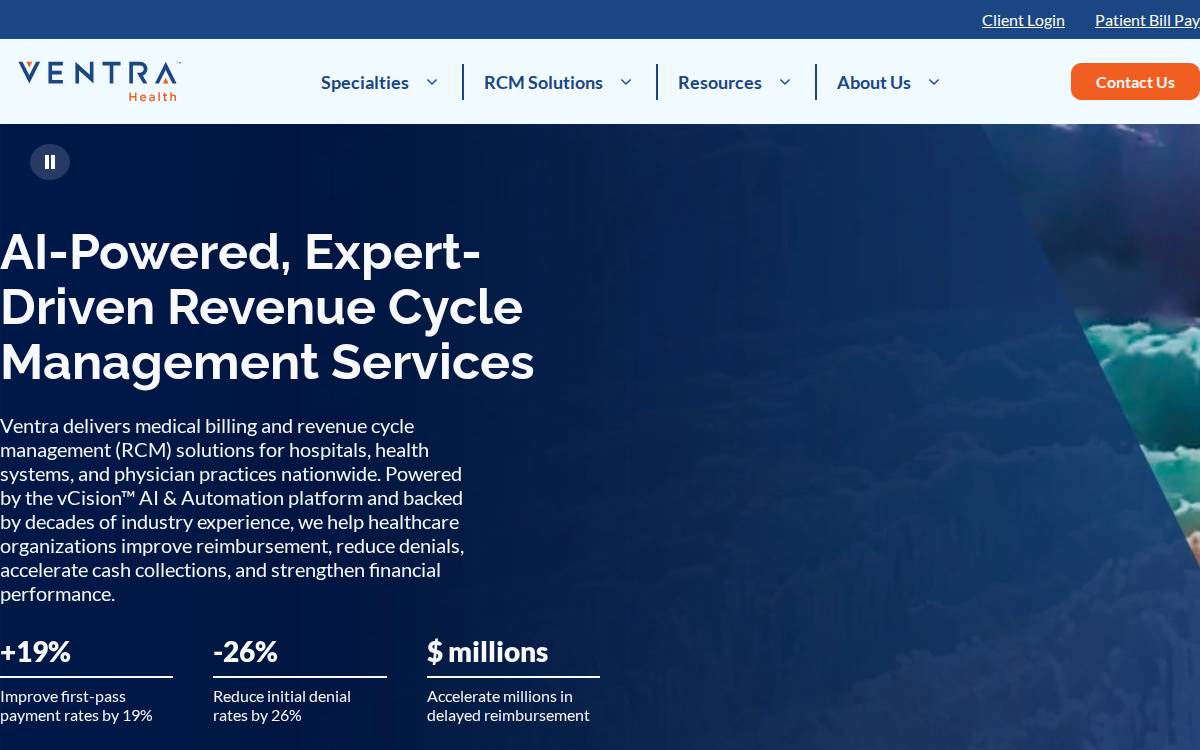 Ventra Health website preview