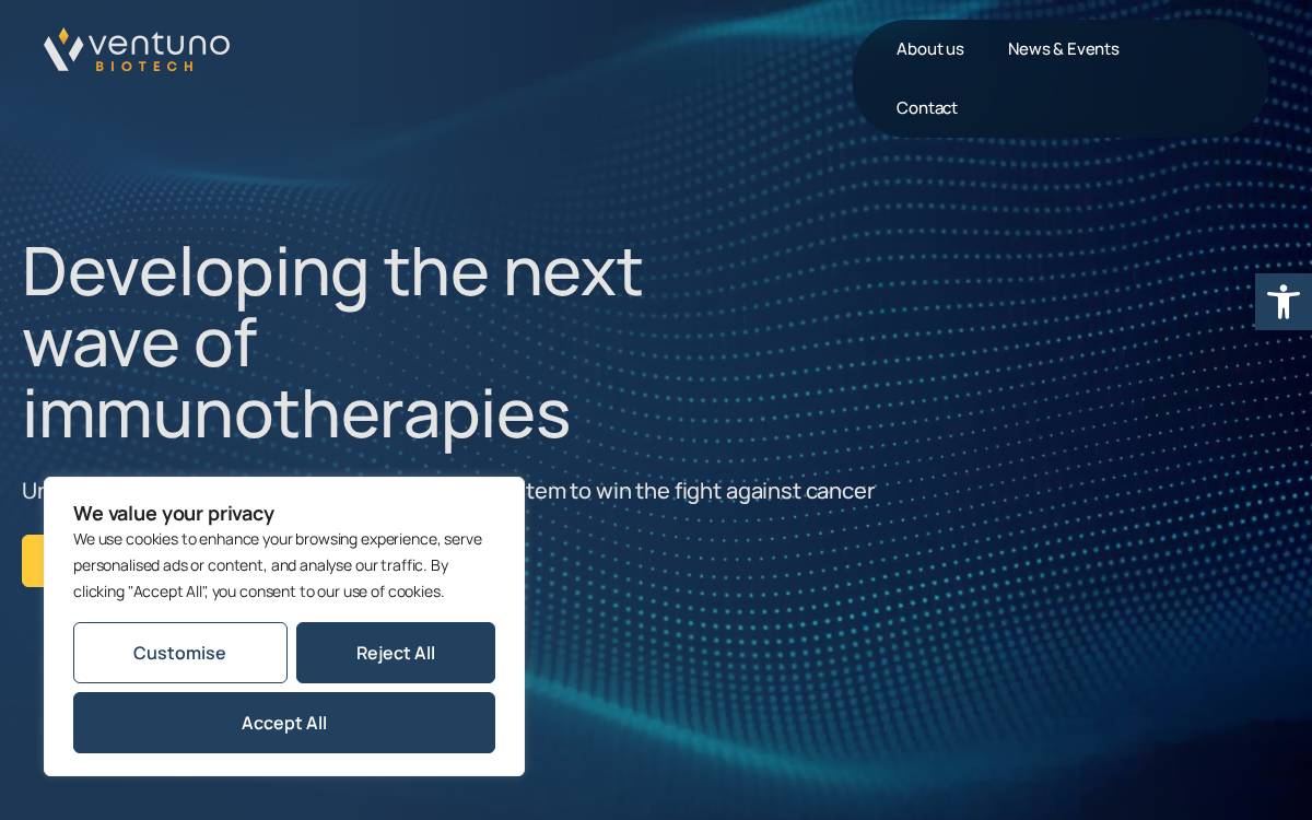 Ventuno Biotech website preview