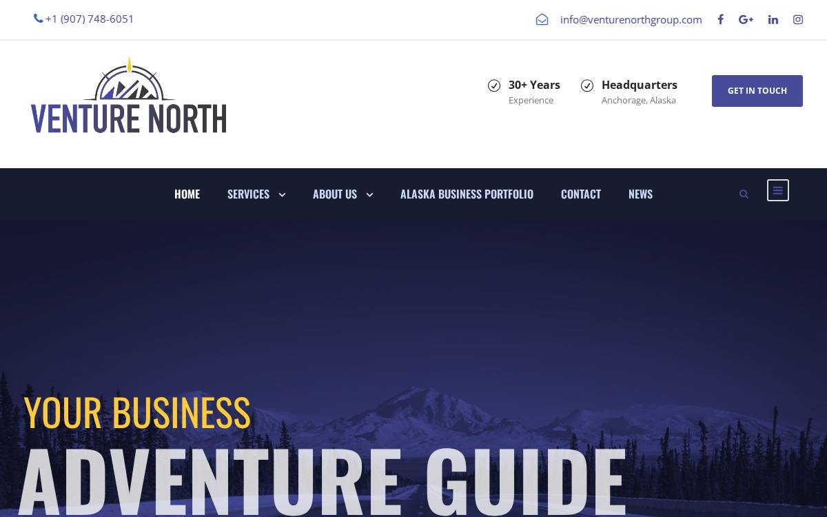 Venture North Group website preview