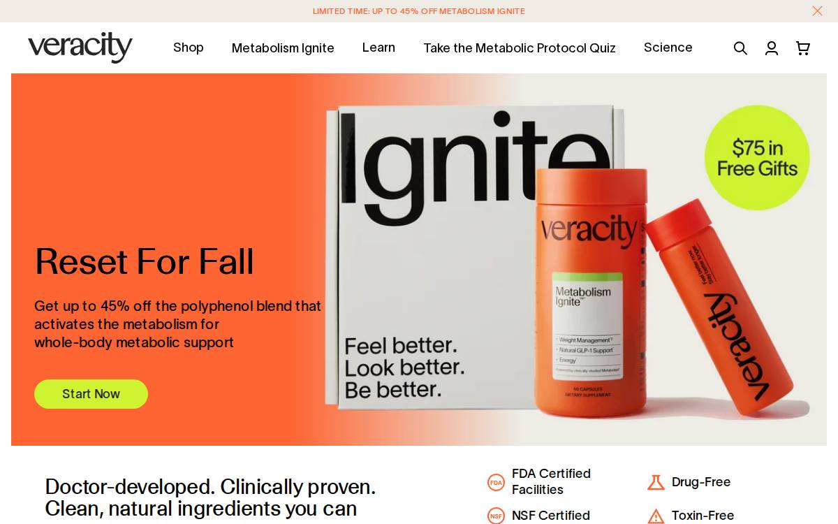 Veracity Health website preview