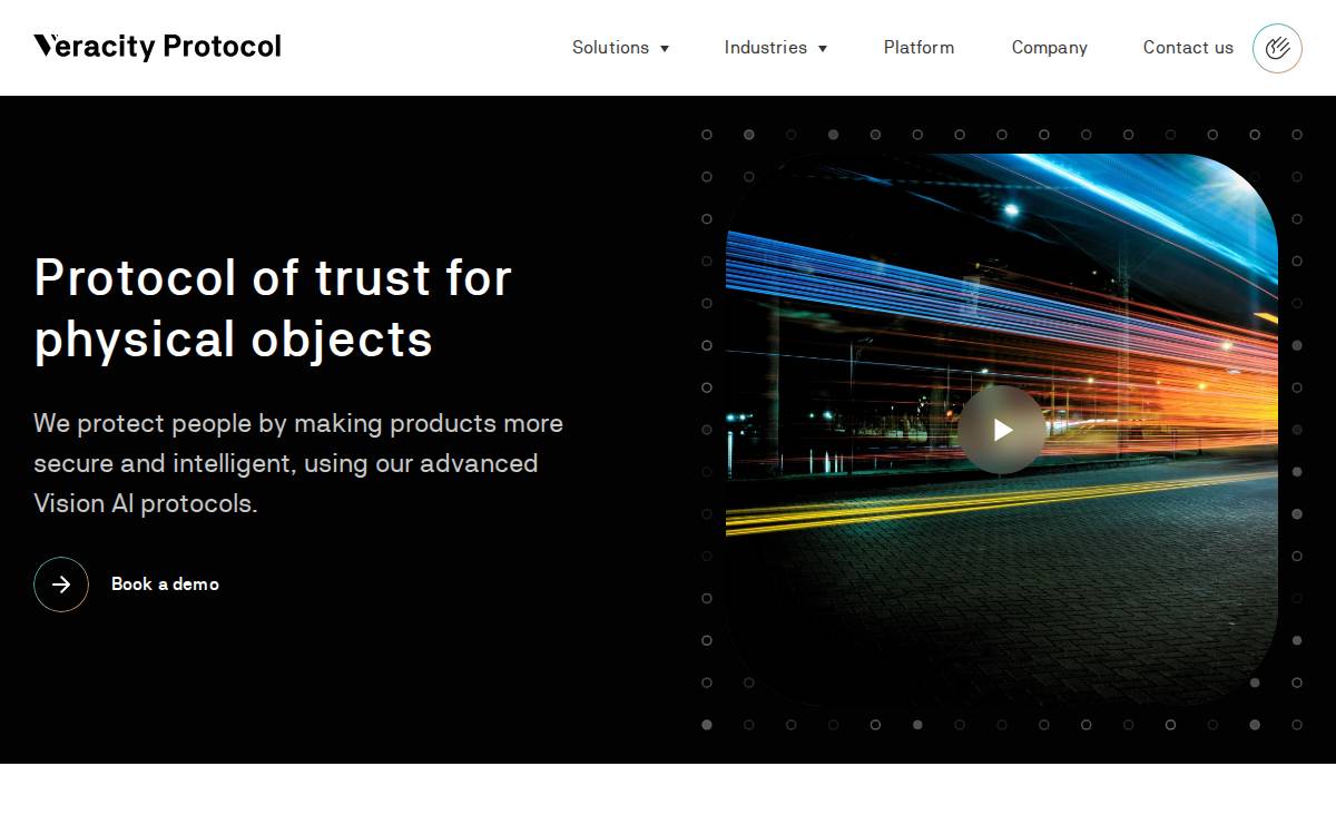 Veracity Protocol website preview