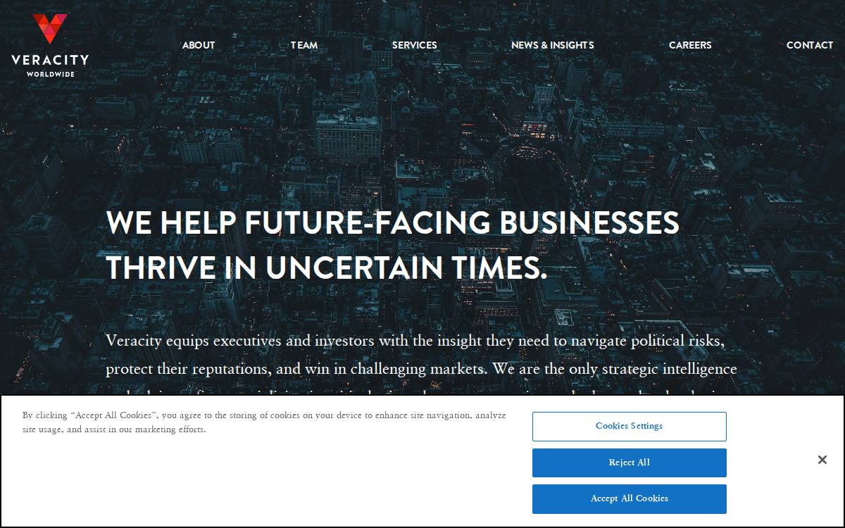Veracity Worldwide website preview