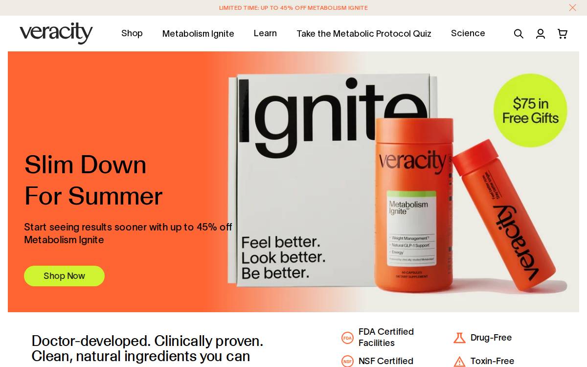 Veracity website preview