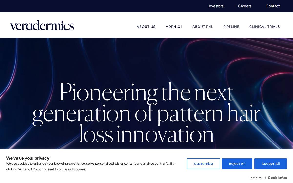 Veradermics website preview