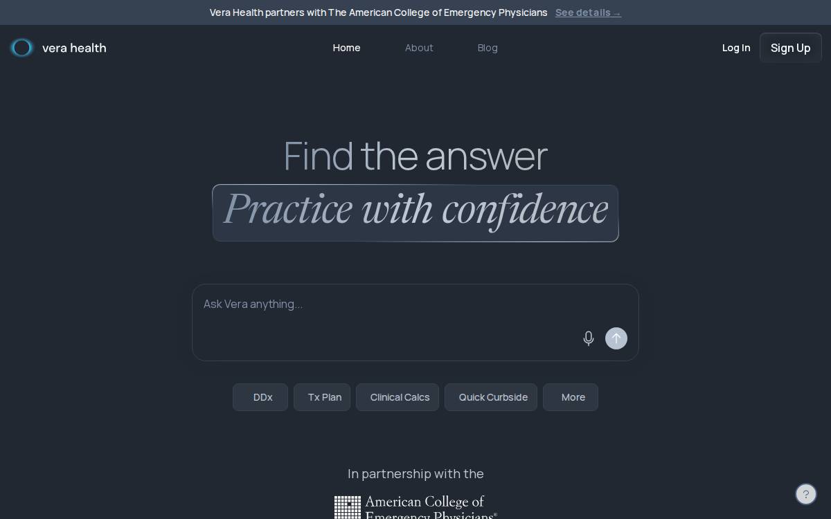 Verahealth website preview