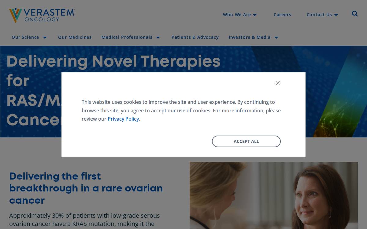 Verastem website preview