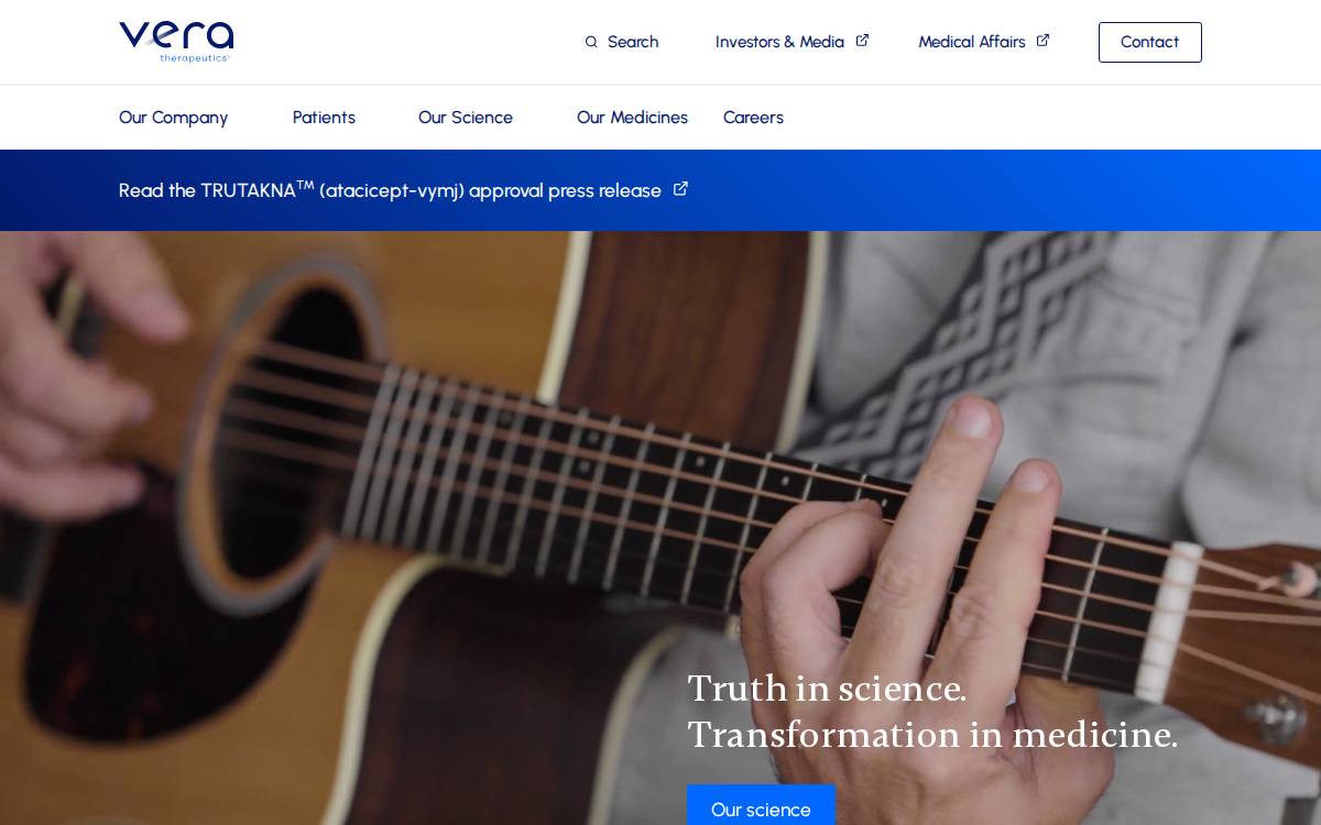 Veratx website preview