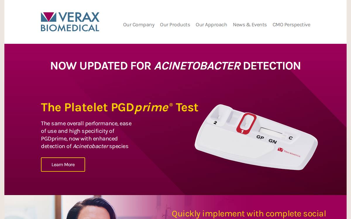Verax Biomedical website preview