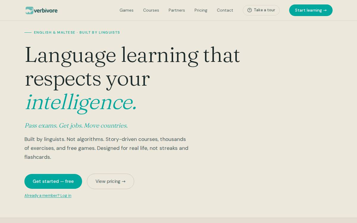 Verbivore website preview