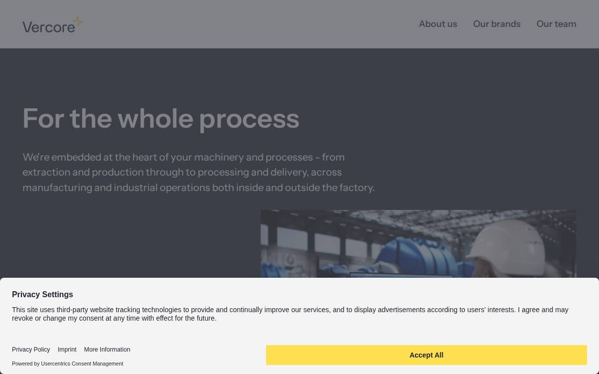 Vercore website preview