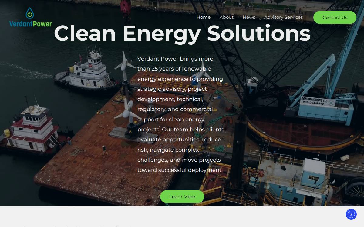 Verdant Power website preview