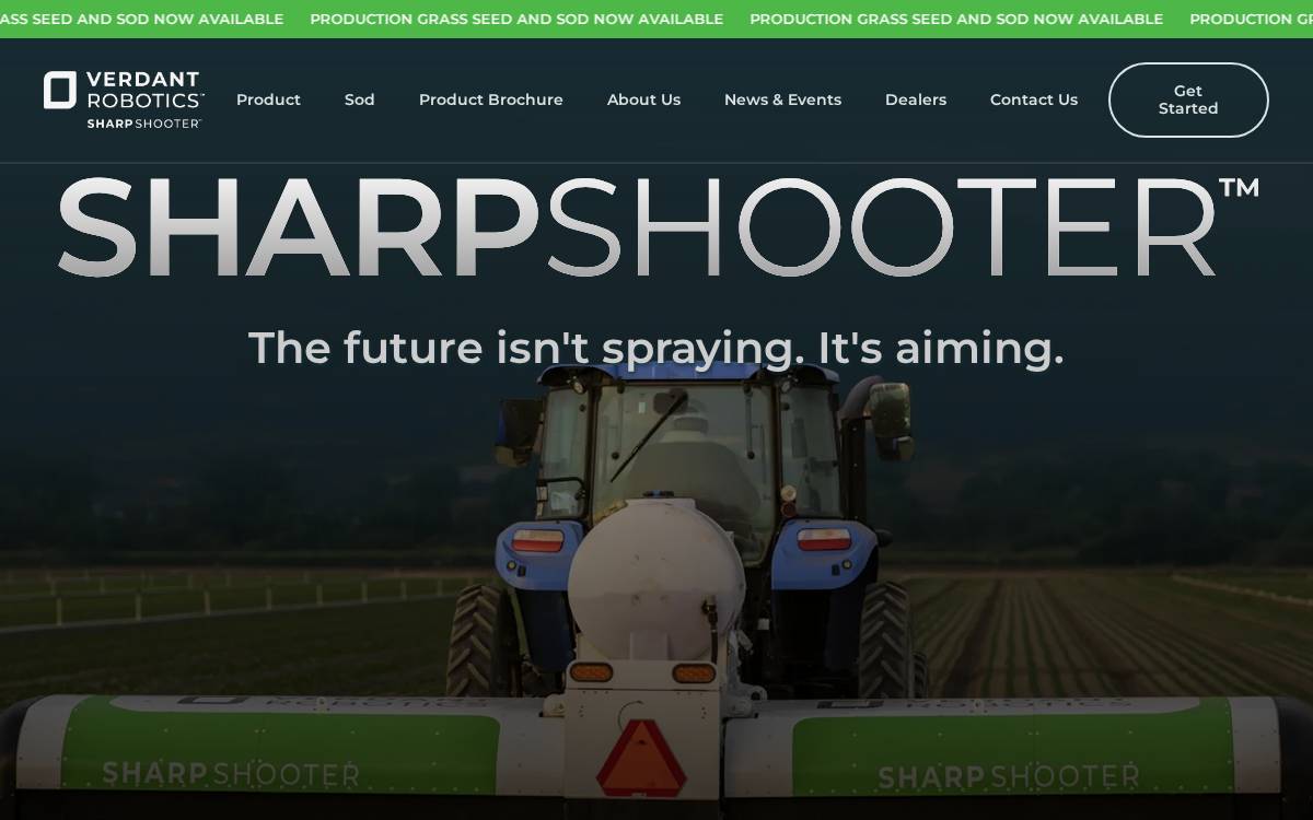 Verdant Robotics website preview