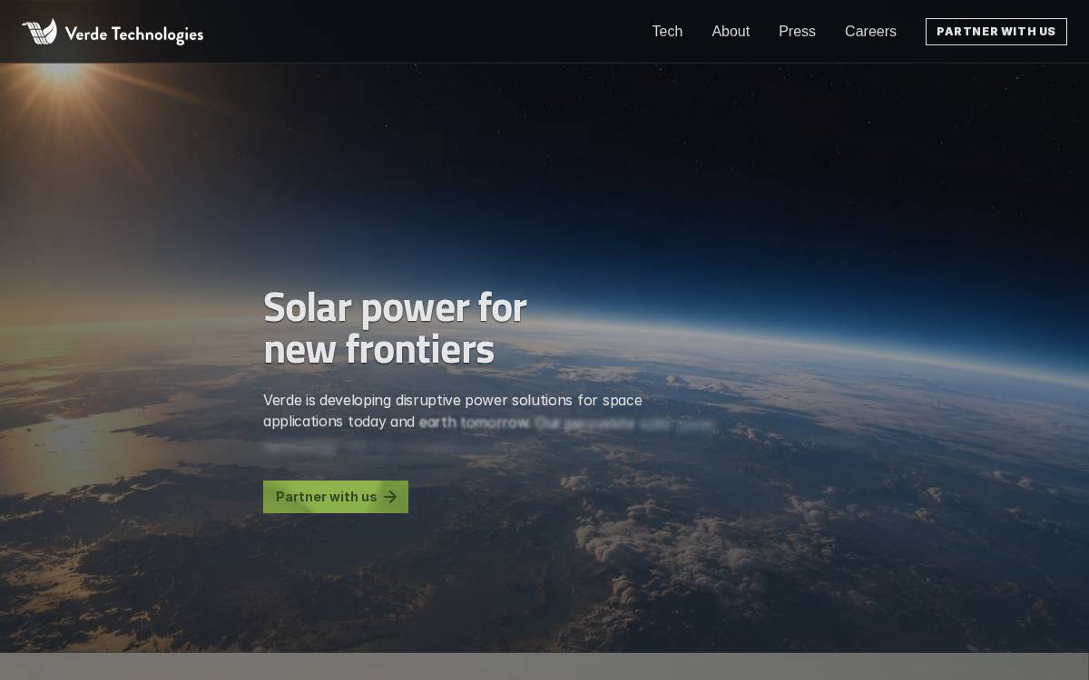 Verde Technologies website preview