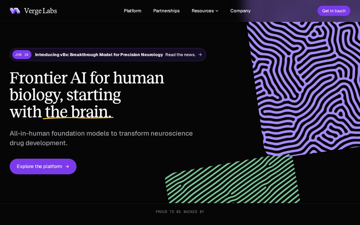 Verge Genomics website preview