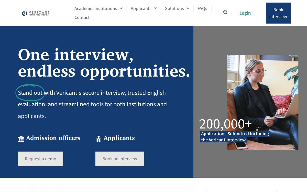 Vericant website preview
